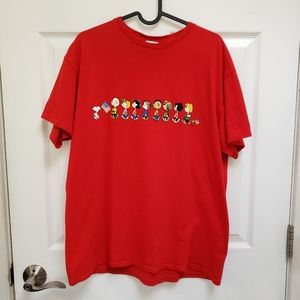 Junk Food Tees Red Peanuts USA Short Sleeve Cotton T-Shirt